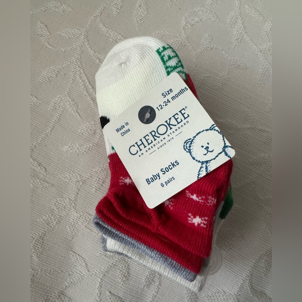 Cherokee baby socks Christmas Holiday Cherokee baby socks 6 pairs, 12-24 months